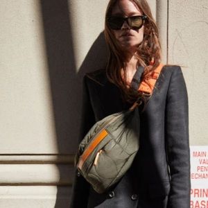 Parker Thatch Olive Quilted Nylon Sling - Irene’s Favorite Jacket